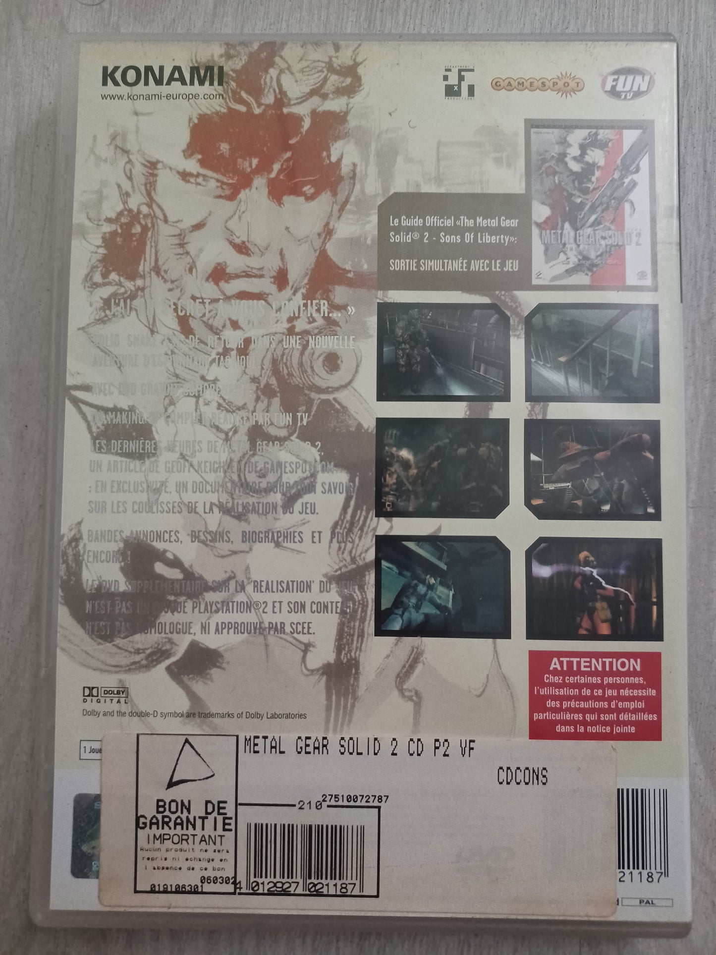 Metal Gear solid 2 : Sons of liberty