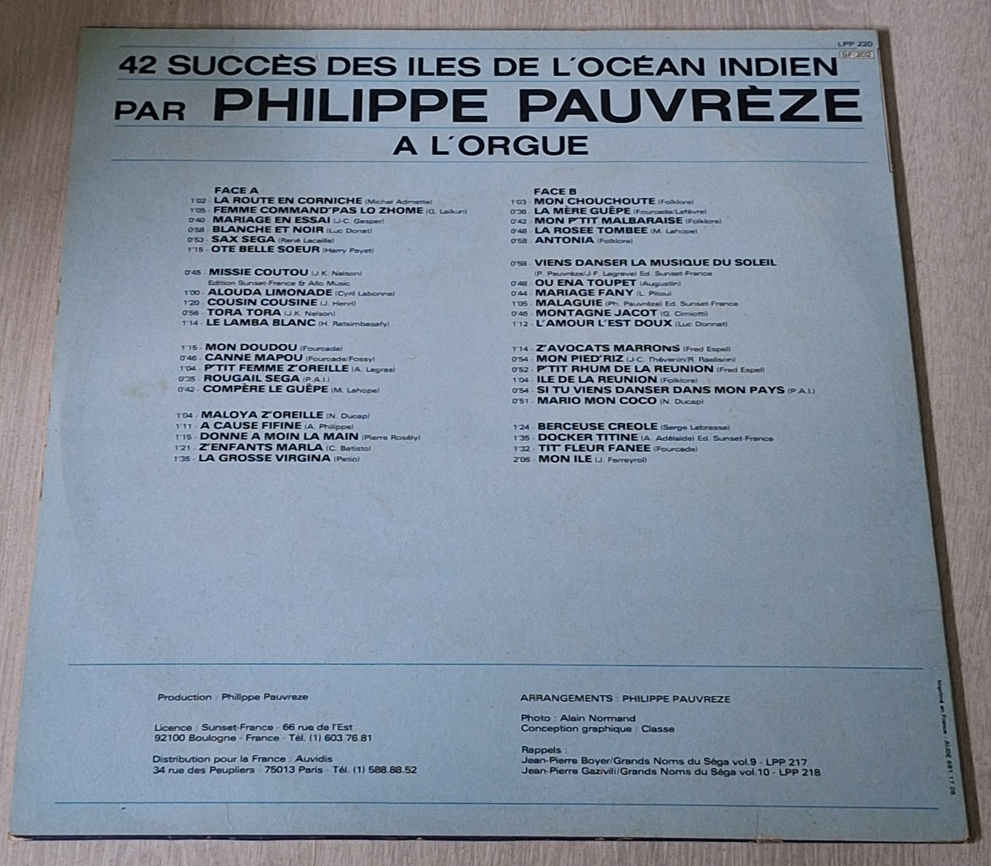 42 succès des îles de l'océan Indien par Philippe PAUVREZE a l'orgue