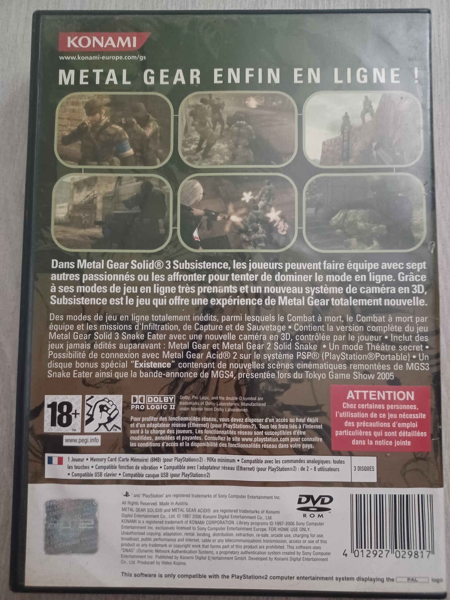 Metal gear solid 3 : Subsistence