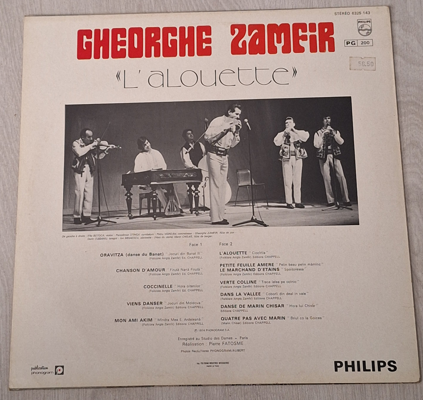 "L'alouette " Gheorghe ZAMFIR