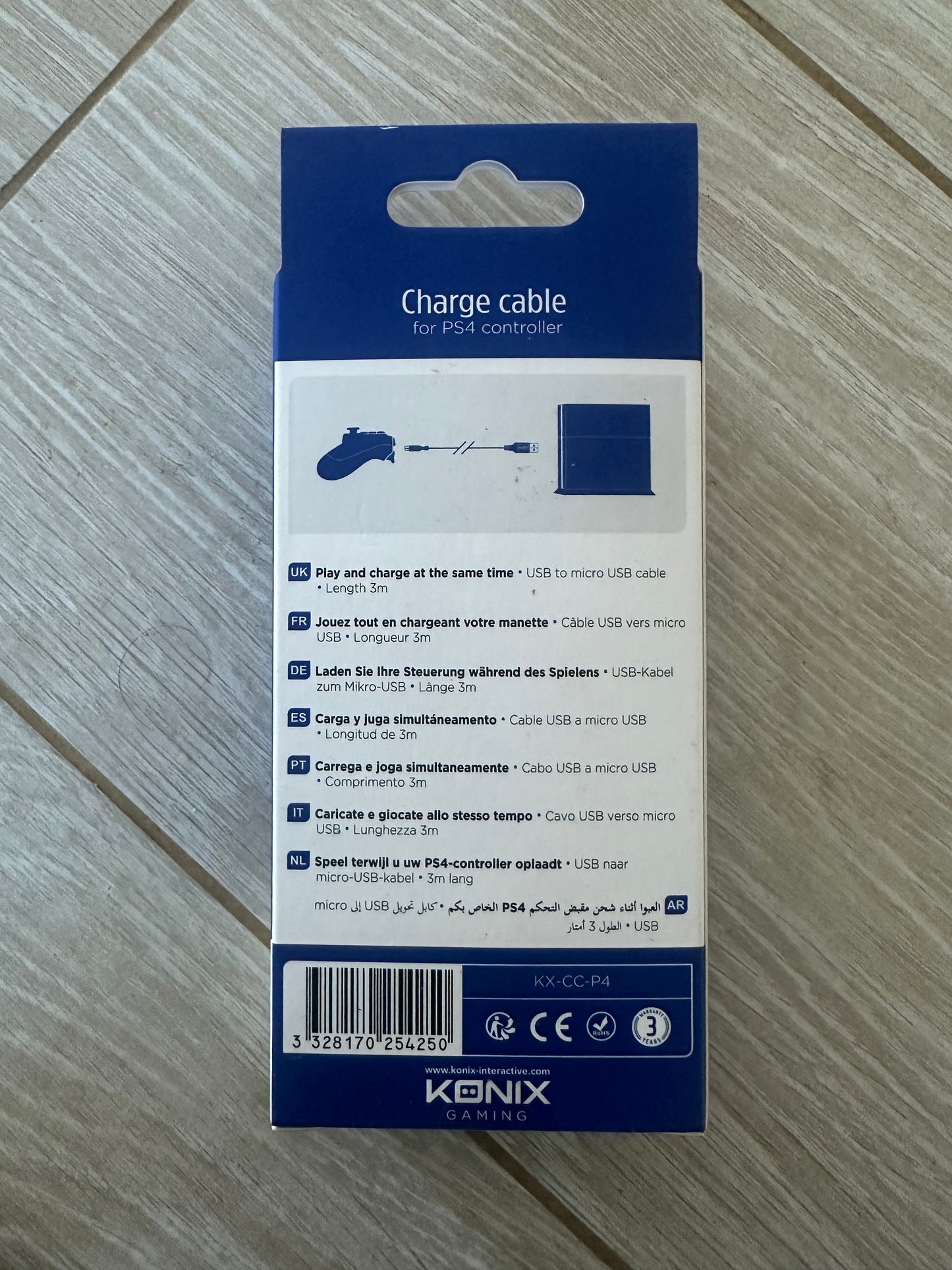 Cordon de charge pour manette PS4