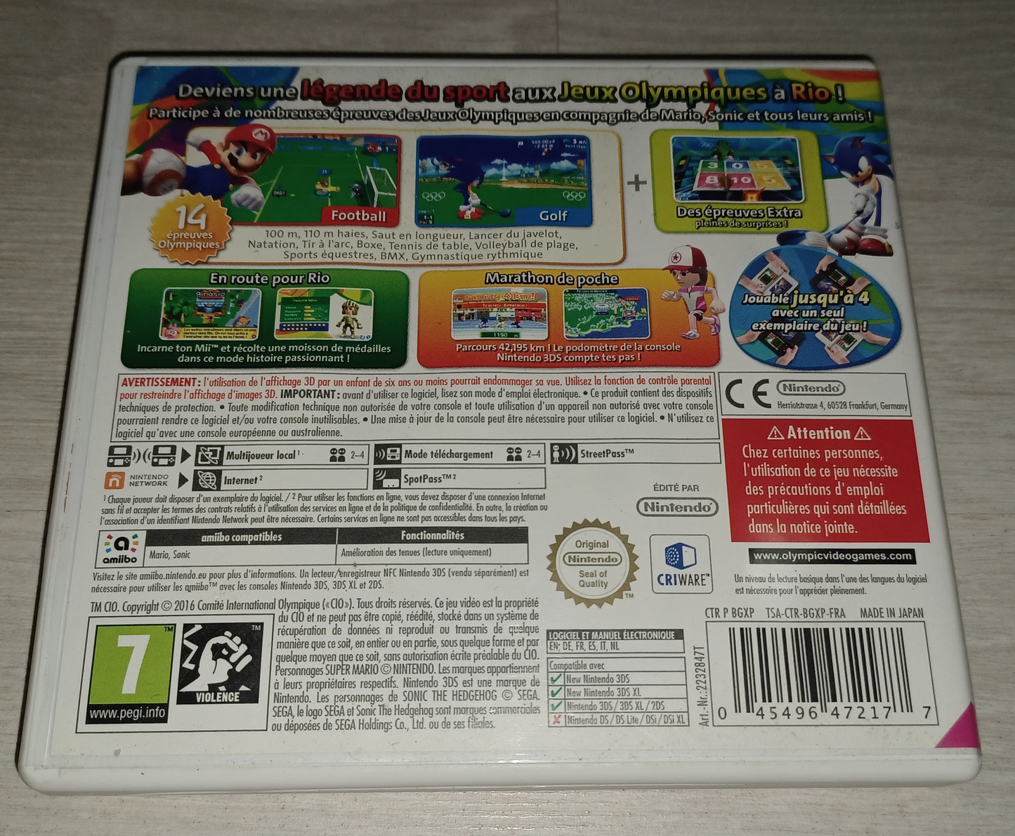 Mario & sonic aux jeux olympiques de Rio 2016