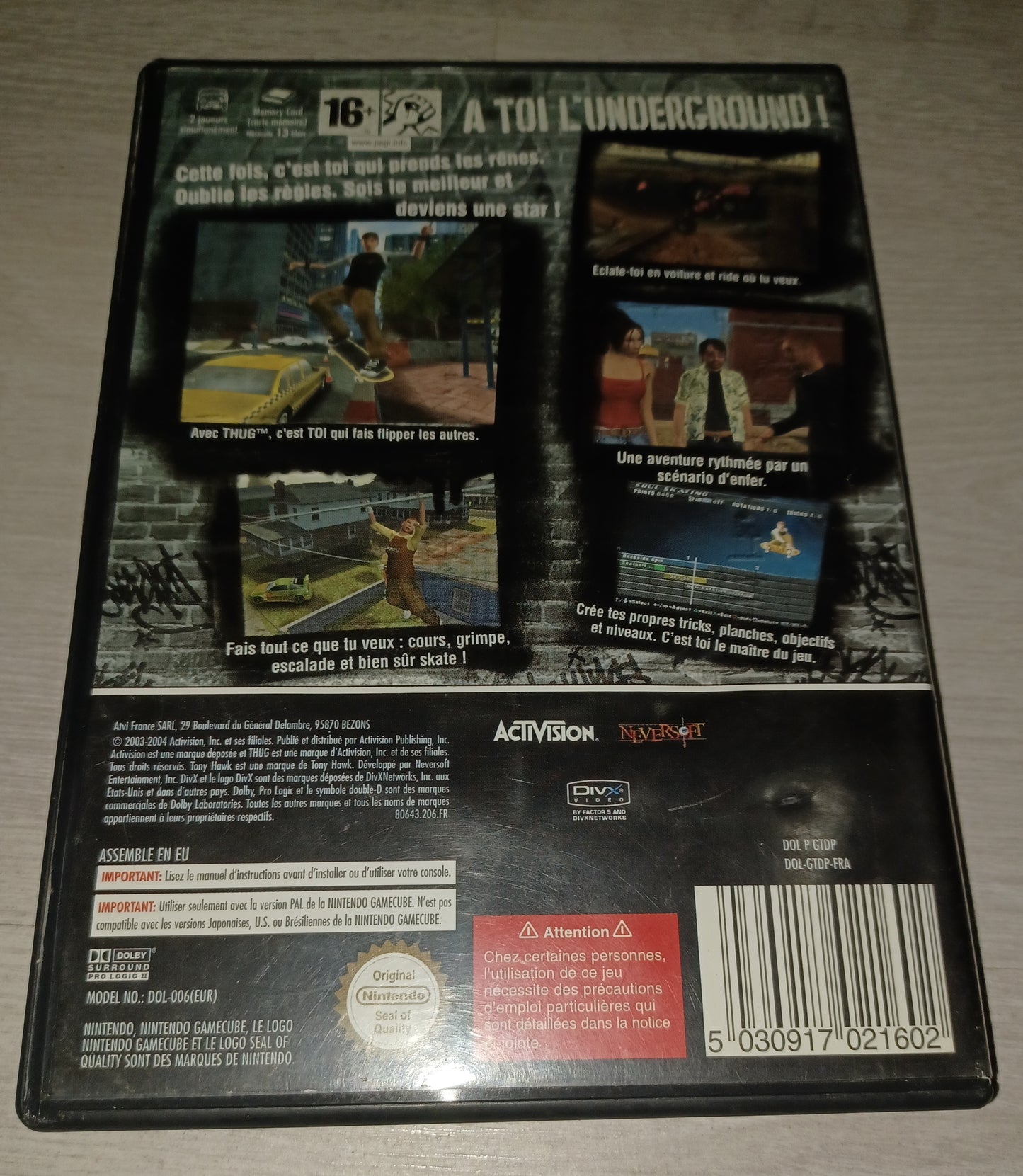 Tony hawk's underground